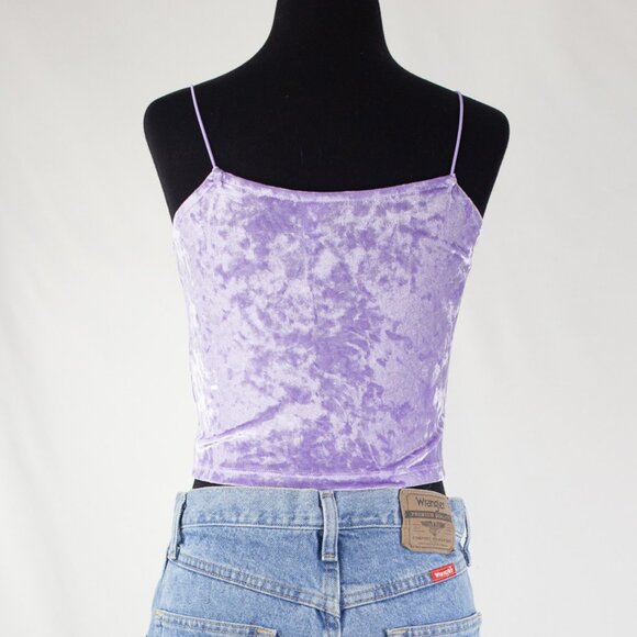 Crushed velvet, cropped tank top - Picture 4 of 7